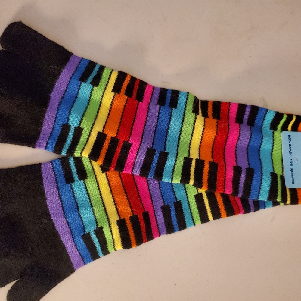 Fun rainbow 🌈 🎹 toe socks great gift 🎁 idea